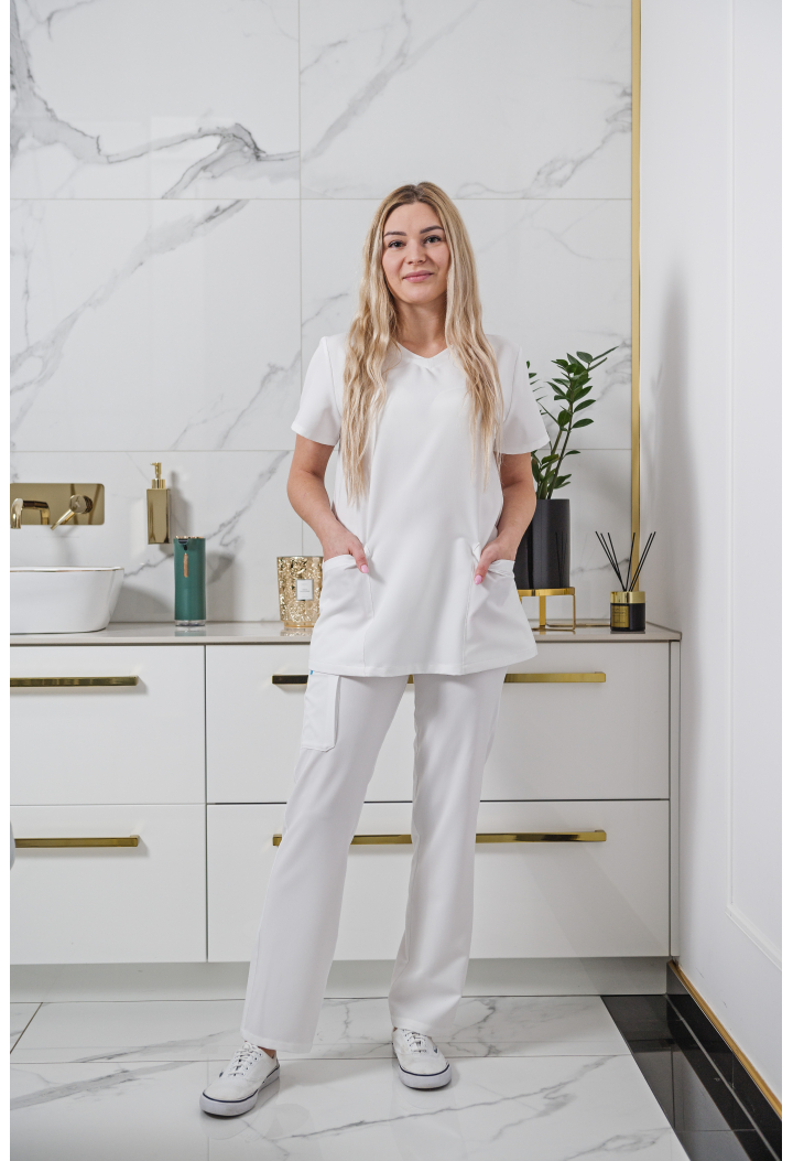 Bluza damska - Base - scrub medyczny - biały