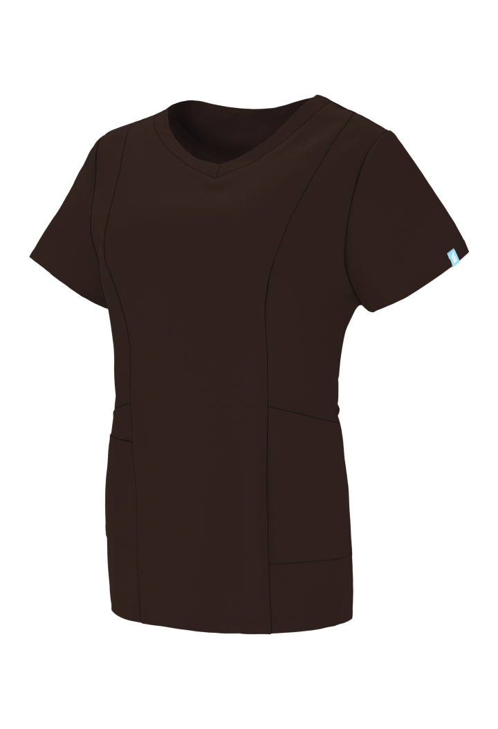 Bluza damska - Pure - scrub medyczny - czekoladowa
