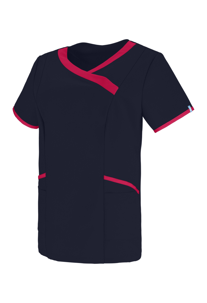 Bluza damska - Dynamic - scrub medyczny - granatowo-amarantowy
