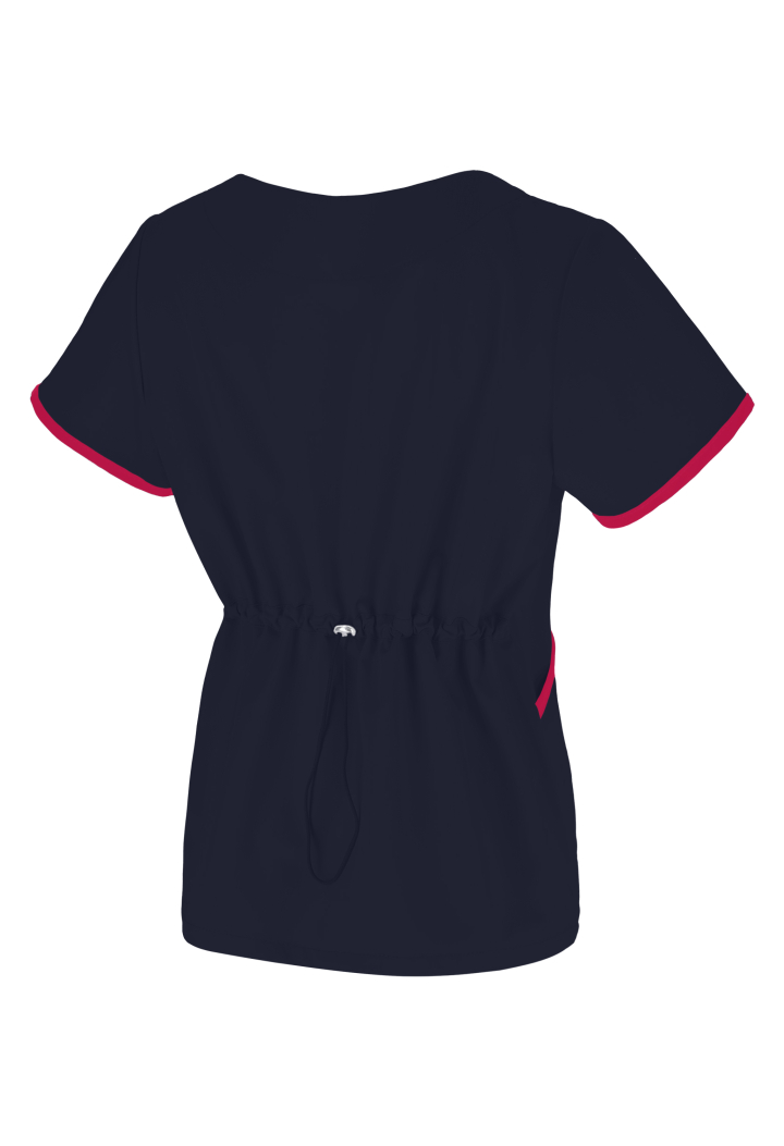 Bluza damska - Dynamic - scrub medyczny - granatowo-amarantowy