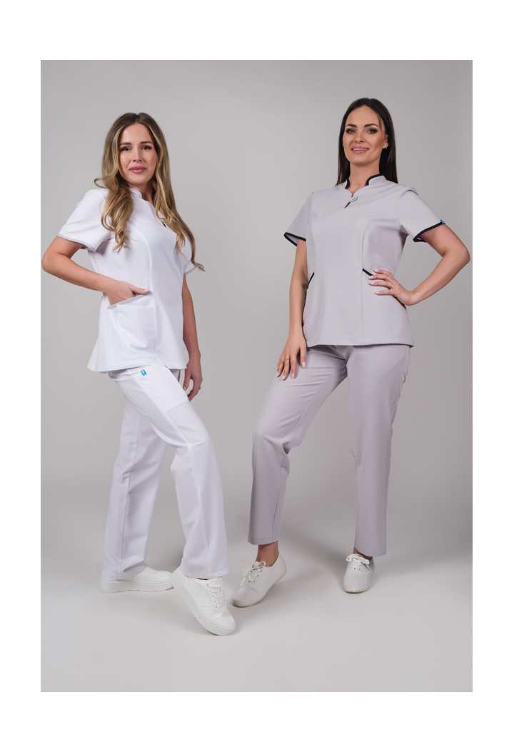 Bluza damska - Classic - scrub medyczny - szary