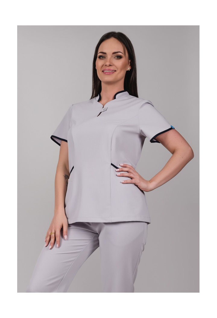 Bluza damska - Classic - scrub medyczny - szary