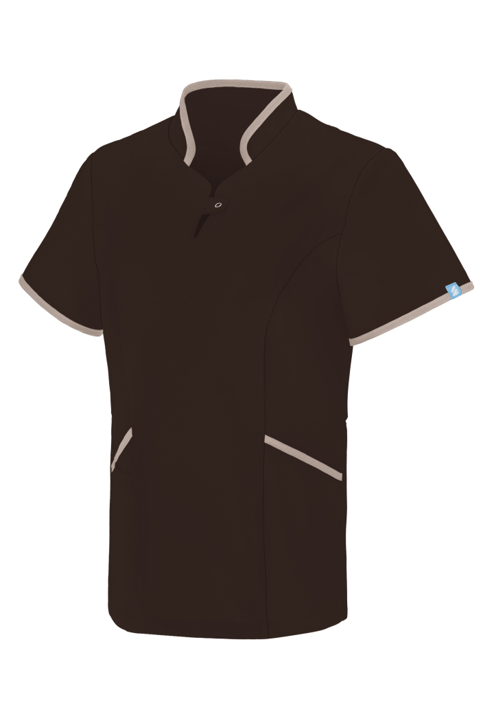 Bluza damska - Classic - scrub medyczny - czekoladowa