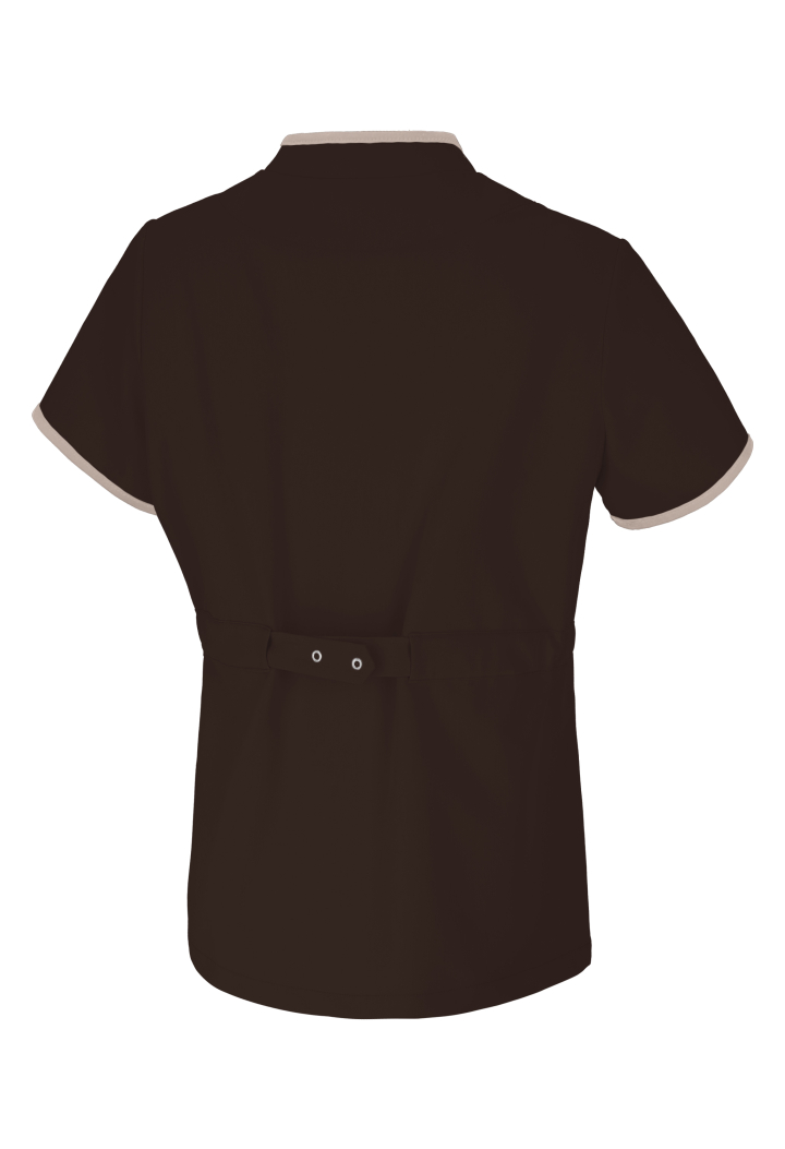 Bluza damska - Classic - scrub medyczny - czekoladowa