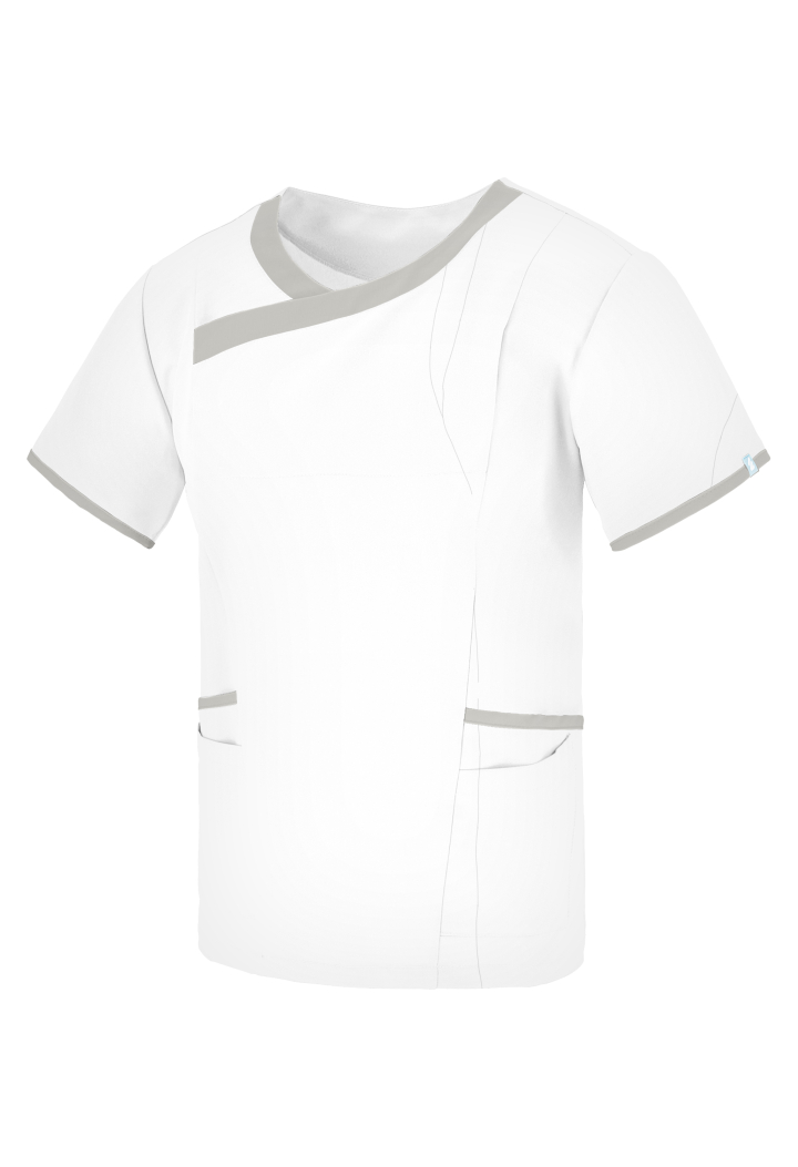 Bluza męska - Dynamic - scrub medyczny - biało-szara