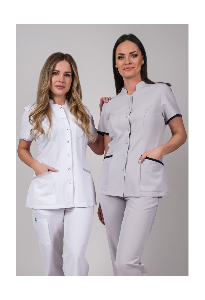 Fartuch damski - Classic - fartuch medyczny - biały