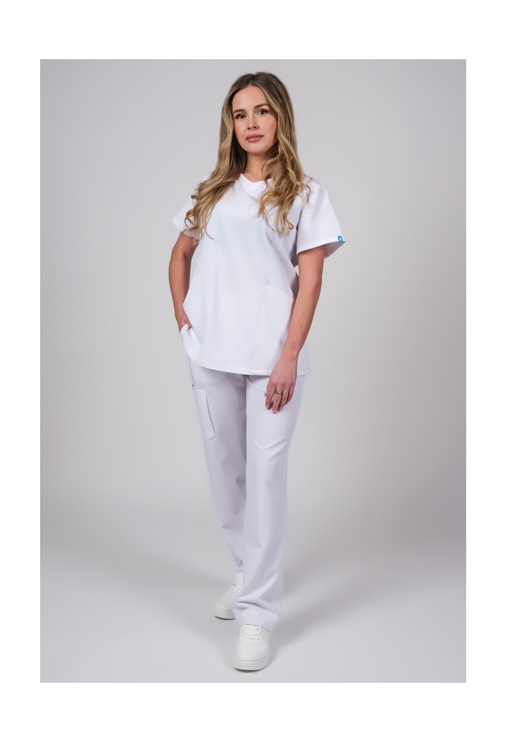 Bluza damska - Base - scrub medyczny - biały
