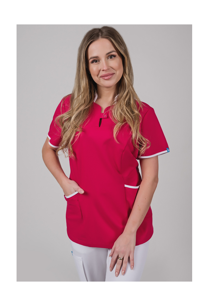 Bluza damska - Classic - scrub medyczny - amarantowy
