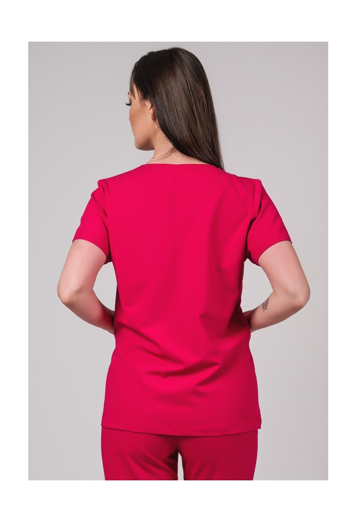 Bluza damska - Base - scrub medyczny - amarantowy
