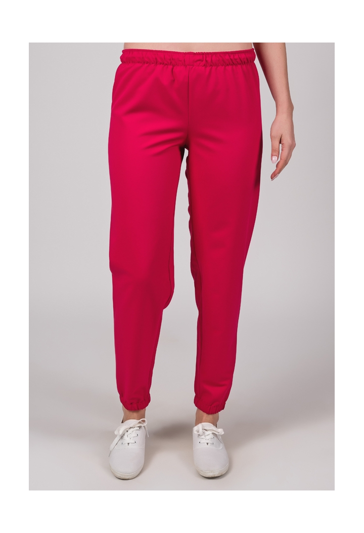 Spodnie damskie - joggery - Base - amarantowe