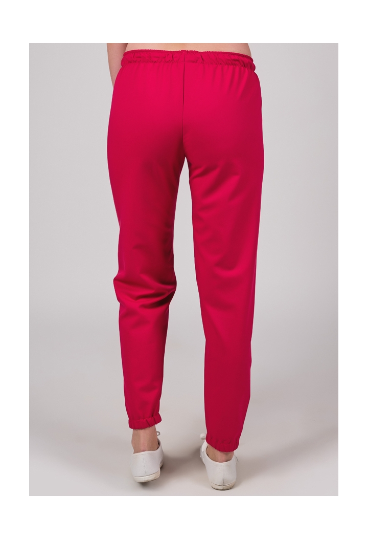 Spodnie damskie - joggery - Base - amarantowe