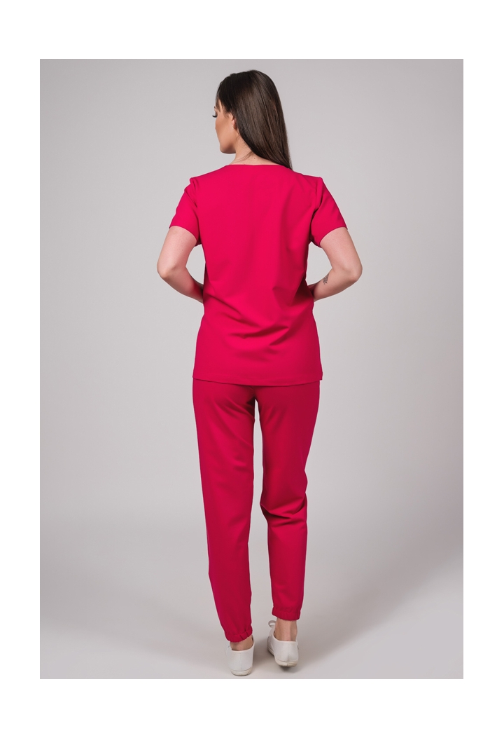 Spodnie damskie - joggery - Base - amarantowe