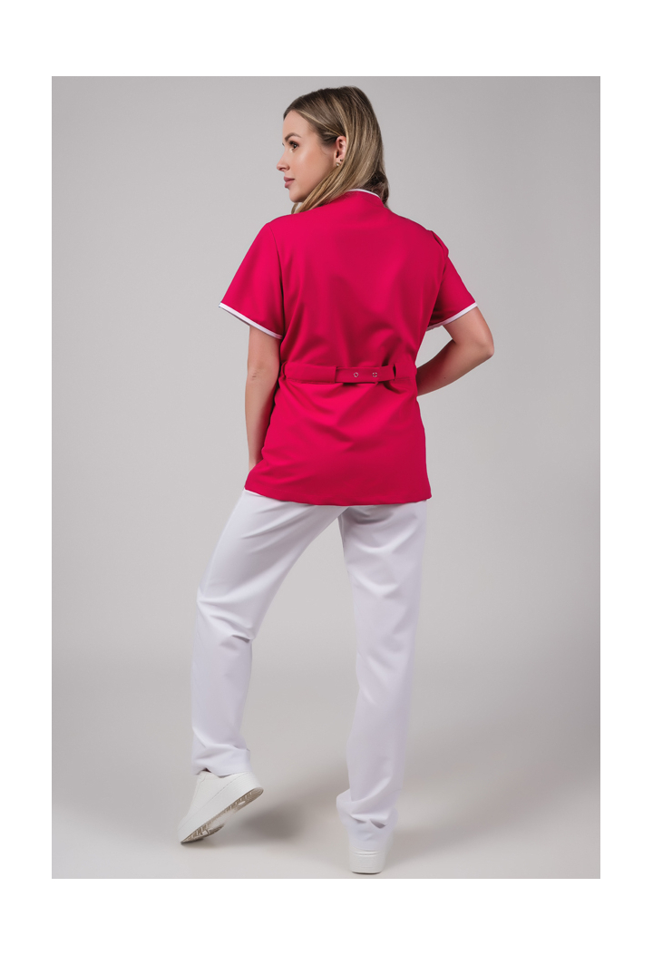 Bluza damska - Classic - scrub medyczny - amarantowy