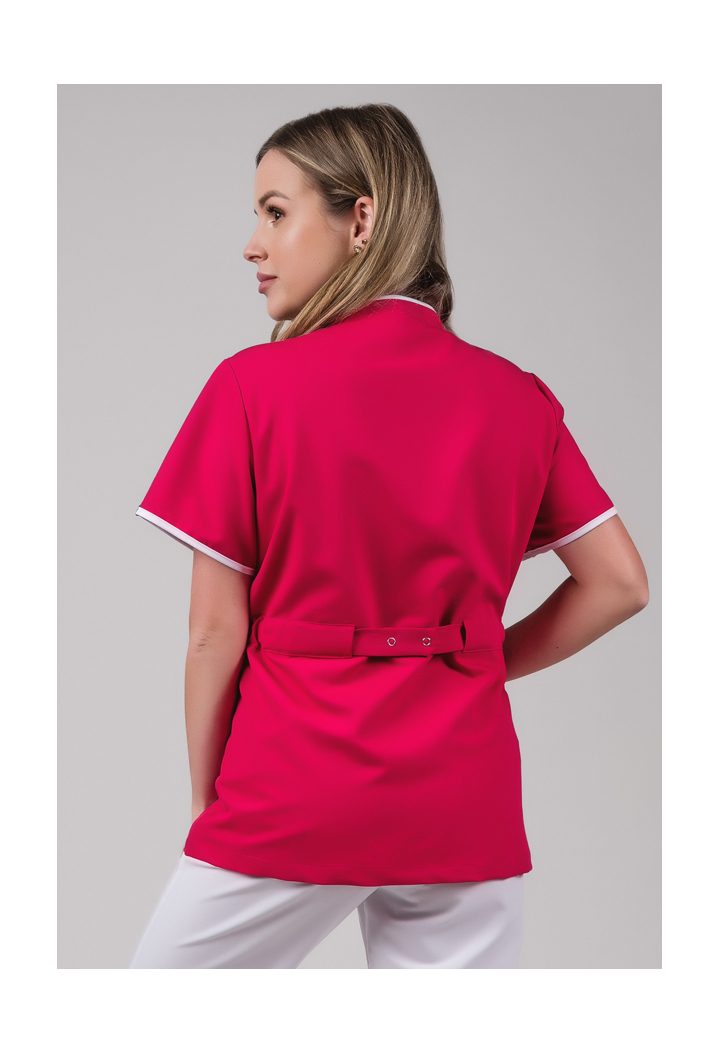 Bluza damska - Classic - scrub medyczny - amarantowy